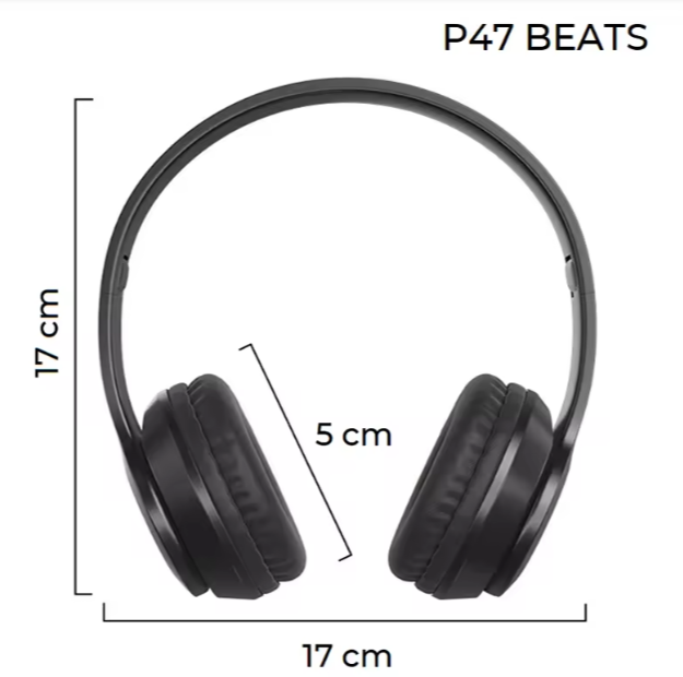 P47 BLACK -Bluetooth 5.3 TWS Headphones with Deep Bass