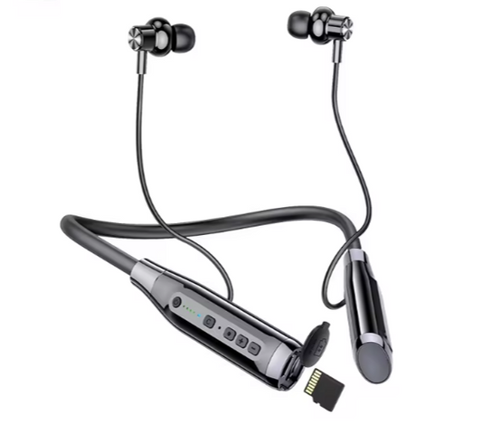 BT-235 Black Bluetooth Neckband With Free 3in1 Cable Wireless Neckband
